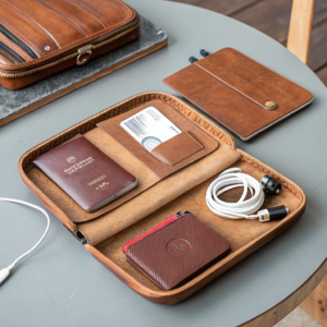 Travel Leather Passport & Ticket Holder Set