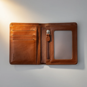 Hand‑Stitched Leather Bifold Wallet